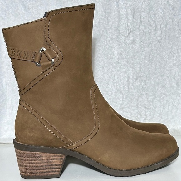 Teva Womens Foxy Mid-Bison Brown Nubuck Waterproof Heel Western Boots SZ US 8 - Picture 1 of 12